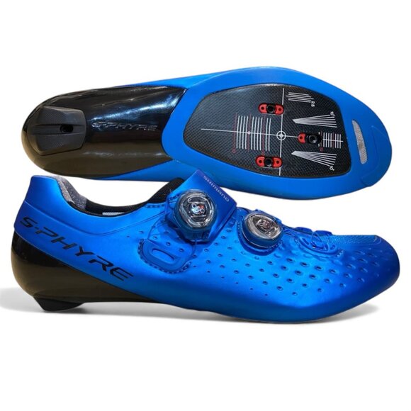 Shimano S-Phyre RC9B Carbon Mens Cycling Shoes Blue Size EUR 43 US 8.9  NEW - Picture 1 of 9